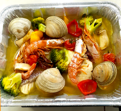 アクアパッツァ・〆のフジッリ付き（アルミ鍋セット）BBQなどでも簡単調理