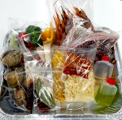 アクアパッツァ・〆のフジッリ付き（アルミ鍋セット）BBQなどでも簡単調理